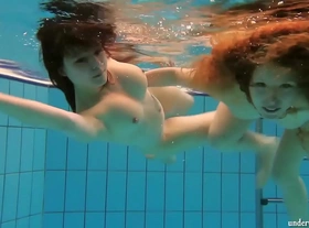Katka and kristy underwater swimming babes